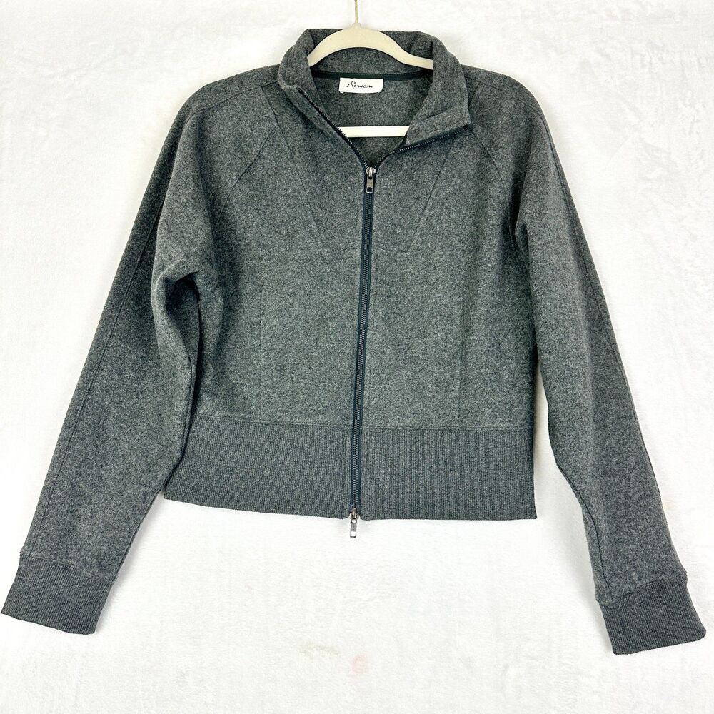 Rowan Presley Felted Raglan Zip Up Size Medium Faded Black Melange NWOT - Picture 3 of 6